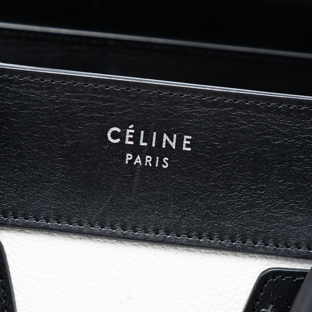 Pre-Loved Celine Micro Tricolor Nubuck and Calfskin Luggage Tote - Picture 6 of 7